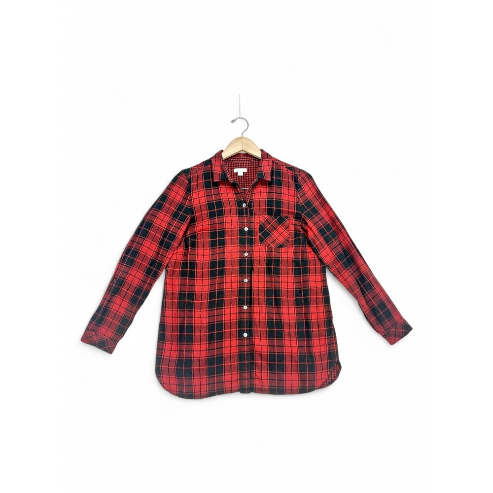J. Jill Red & Black Plaid Button-Down Shirt S